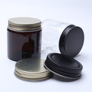 ขวดแก้วเปล่าสีอำพันใส1ออนซ์2ออนซ์4ออนซ์8ออนซ์พร้อมฝาโลหะสีเงินสีทองสีดำสีขาว - Product Image 3