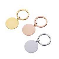 Porte-clés personnalisé en acier inoxydable effet miroir, disque rond brillant de 25 mm, pendentif gravé au laser – Offre Spéciale