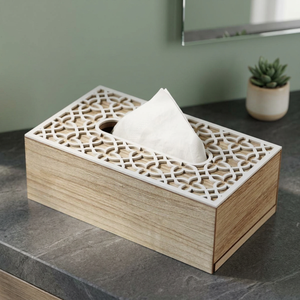 Hot Selling Tissue Holder Wooden Tiles Design <b>Napkin</b> <b>Dispenser</b> Multifold Trifold for Kitchen and Bathroom Tissue Box - Product Image 6