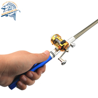 Canne à pêche télescopique miniature en gros, type stylo, pour pêche sur glace, avec poignée en composite plastique, action extra rapide et puissante, 1m 260g