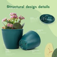Pots à fleurs contemporains en PP avec trous de drainage, option suspendue, multi-tailles, ensemble de 6 pièces pour plantes d'intérieur