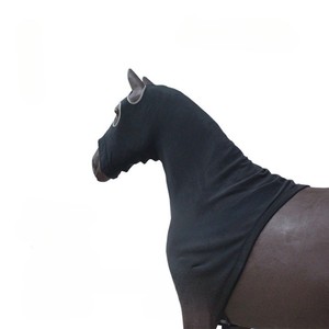 Capuche de cheval extensible confortable Couvre-cou intégral Style de selle occidentale avec fermeture à glissière Couvre-visage épaules Couvre-chef extensible - Product Image 3