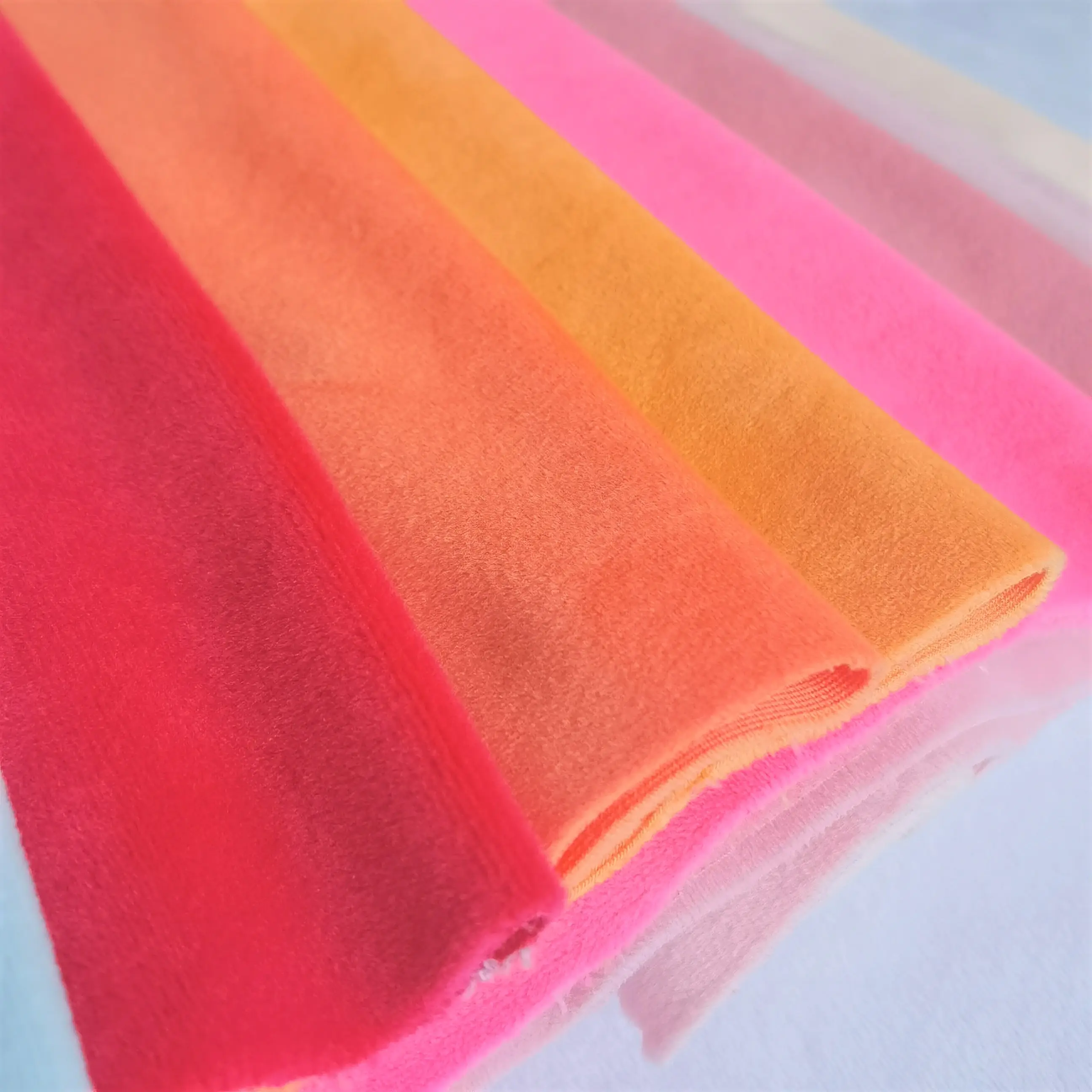 Súper suave micro polar EF spandex velboa tela de terciopelo para juguetes manta uso de prendas