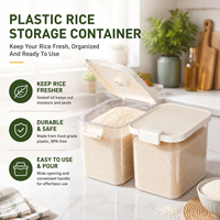Featured Nordic Style Plastic Rice Storage Container Home Use Large 20-Pound Sealed Moisture-Proof Insect-Proof Grain Box