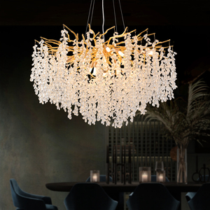 Lampadario Moderno in Cristallo K9 Dorato PM per Ristoranti e <span class=keywords><strong>Hotel</strong></span>, Lampada a Sospensione Rotonda a Grappolo d'Uva, Luce Sospesa di Lusso per Soggiorno - Product Image 1