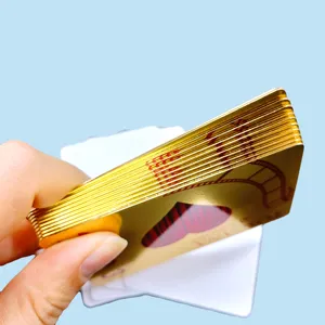 하이 퀄리티 인쇄 가능한 CR80 적층 홀로그램 가장자리 승화 플라스틱 흰색 ID 비즈니스 골드 에지 빈 PVC 카드