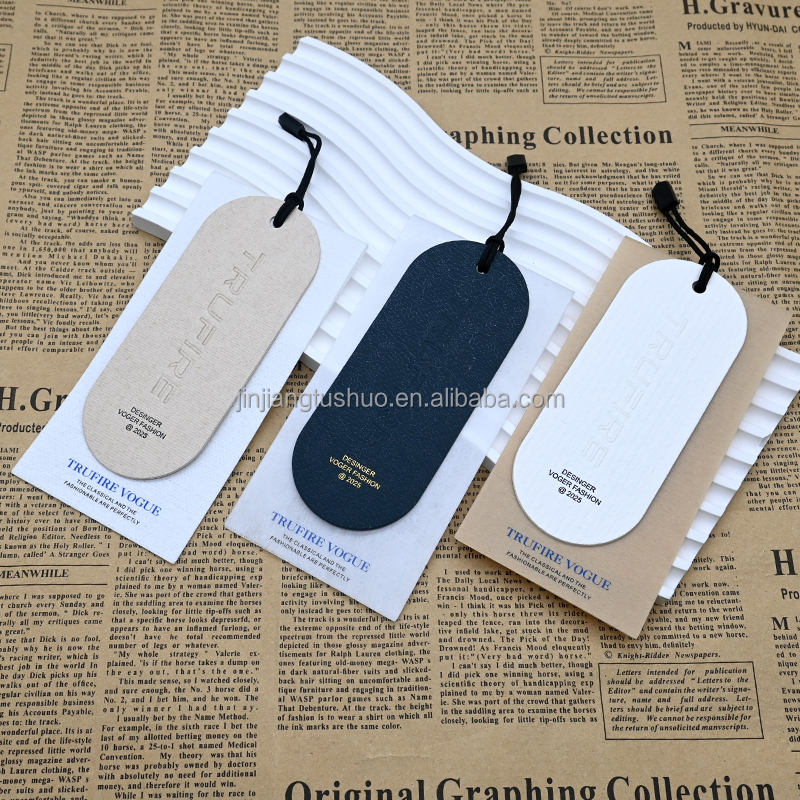 Environmentally Custom Printed Logo Labels Recycled Die Cut Customization Design Packaging Kraft Paper hang Tag