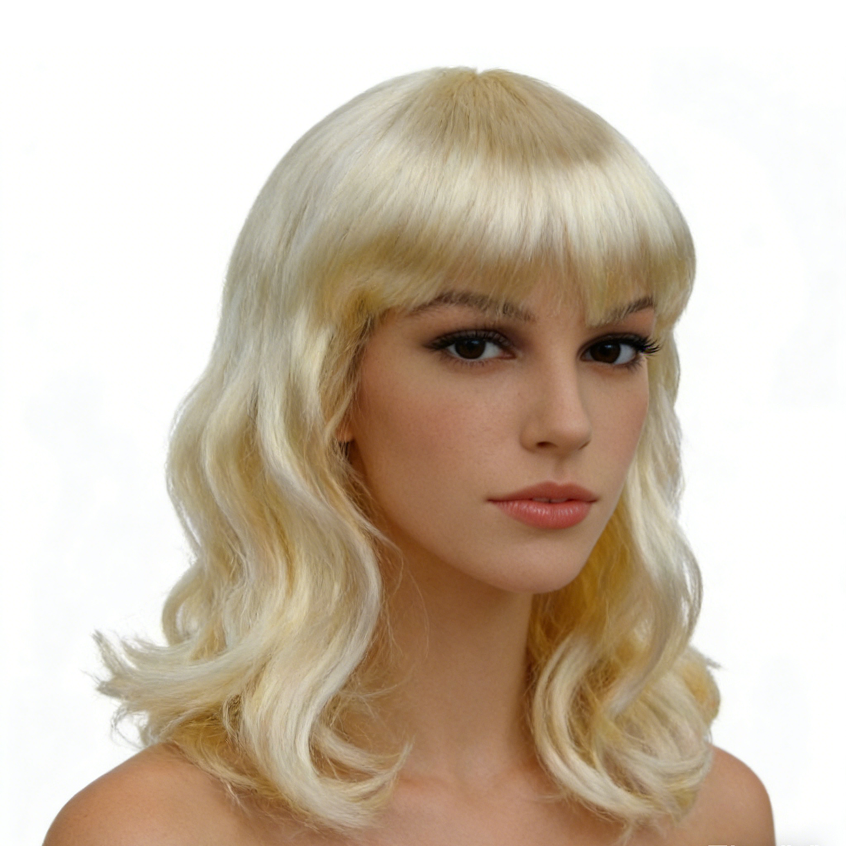 Peluca De Cosplay Rubia Ombre Corta, De Fibra Sintética De Alta Temperatura, Pa' Halloween Y Fiestas, Con Gorro Incluido