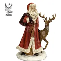 في الهواء الطلق تزيين في العطلة الراتنج الفن هدية عيد الميلاد الكرتون كبير الفيبرجلاس الحياة حجم سانتا كلوز تمثال للبيع