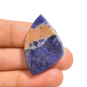 Yashee Sodalite Druzy <b>Raw</b> <b>Crystal</b> 34X22X6 Mm Blue Irregular Shape For Jewelry Making - Product Image 2