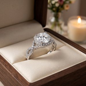Anillo de Compromiso, Boda o Aniversario Personalizado, Chapado en Rodio y Oro, con Circonita, Joyería Fina para Mujer, Proveedor Personalizado - Product Image 1