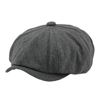 Casquette de gavroche pour hommes et femmes à 8 panneaux en laine mélangée Automne Hiver Classique Vintage Gatsby Lvy Cabbie Hat Flat Beret
