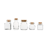 Bouteille ronde carrée d'emballage de safran de bouteille en verre de 50ml avec le bouchon de liège