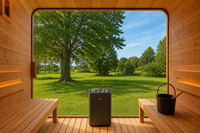 Poêle de sauna à vapeur sèche Triunity SUANA-SD tout-en-un électrique infrarouge lointain 9KW, moderne, pour entrepôt commercial et extérieur, en cèdre 1