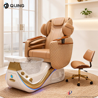 Fauteuil de massage corporel complet électrique de luxe moderne sans tuyauterie avec spa pour les pieds et fonctions de manucure et pédicure pour salon de beauté et onglerie