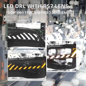 LED <b>Daytime</b> <b>Running</b> <b>Lights</b> with Glowing Turn Signal Lens A7 Headlight Assembly 2011-2014 6000K New RS7 Style - Product Image 2