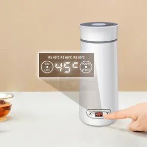 Petite théière électrique de voyage, Mini cafetière Portable, chaudière à eau chaude personnelle en acier inoxydable 304 avec fermeture automatique