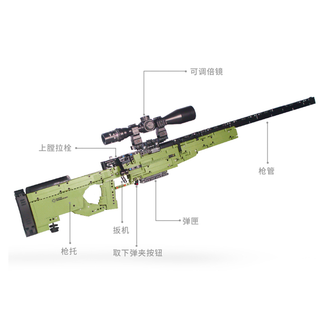 XINGBAO Hot Sell 24002  Sniper Rifle Gun Set Model Toys ABS Plastic Building Block Toys for Kids