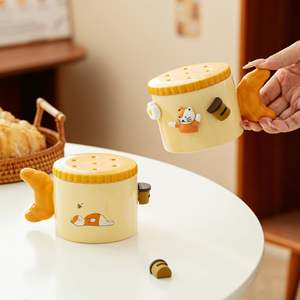 แก้วเซรามิคลายการ์ตูนสาวน่ารัก Lelyi พร้อมฝาปิด แก้ว<span class=keywords><strong>กาแฟ</strong></span>ดีไซน์สร้างสรรค์ สวยงามมีสไตล์ - Product Image 2