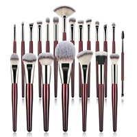 Lot de 30 pinceaux de maquillage à paillettes en gros |   Pinceaux pour fards à paupières et fond de teint de marque privée, collection d'outils cosmétiques professionnels