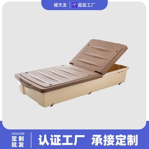 Xitianlong Extra <b>Large</b> <b>Plastic</b> Storage <b>Box</b> 54L Bed Organizer Wheels Rectangle Solid Color Multi-Purpose Dustproof Moisture-proof - Product Image 5