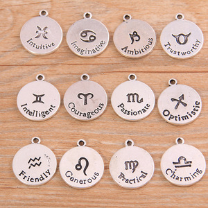 Ciondolo Personalizzato in Lega di Zinco con Segno Zodiacale Retrò, Produzione all'Ingrosso - Product Image 1