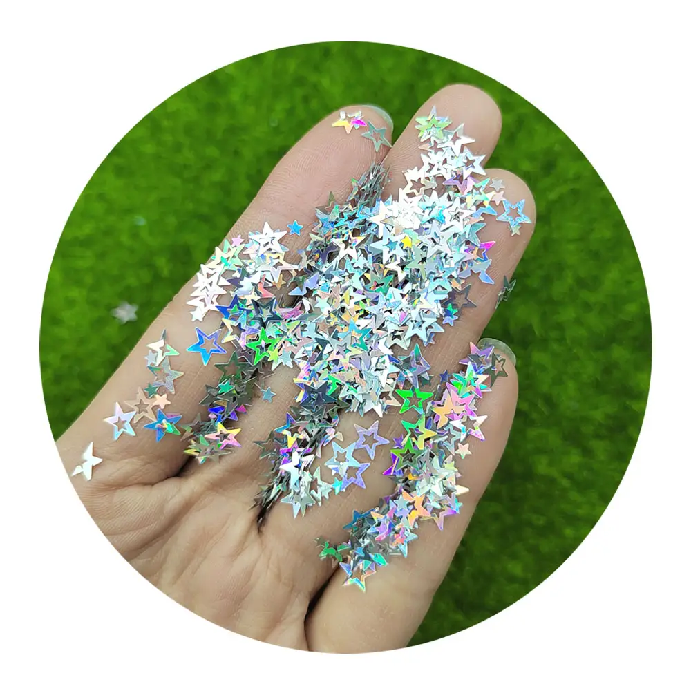 Glitter Ster Pailletten Nail Tips Party Confetti Hollow Vijfpuntige Sterren Ab Kleuren Slime Vullen