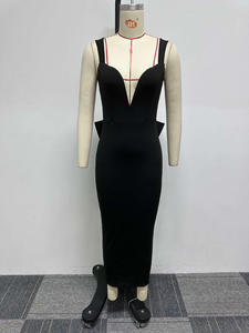 Elegante Kleider für Frauen Sexy <span class=keywords><strong>Plunge</strong></span> Rüschen Saum rücken freies Party kleid Herbst Sommer Frühling Mode Nachtclub Casual <span class=keywords><strong>Dress</strong></span> Roben - Product Image 2