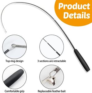 Pet Funny <b>Cat</b> <b>Interactive</b> <b>Toy</b> Stick Retractable 3-section Telescopic Rod Teaser for <b>Cat</b> Wand Fishing Pole <b>Toy</b> <b>Cat</b> Supplies - Product Image 3