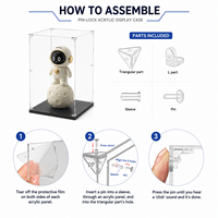 Boîte de présentation en acrylique premium, anti-poussière, pour bureau, ultra-transparente, avec étui de protection