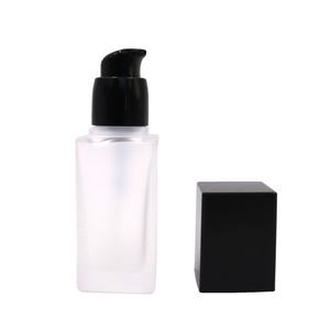 Flacon pompe carré transparent vide en verre de 15/30 ml pour fond de teint liquide, rechargeable, portable, MOQ 100 pièces, crème pour le visage - Product Image 5