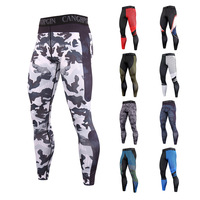 Legging de yoga personnalisé de haute qualité Running Sport Gym Tights Camouflage Training Compression Pants pour hommes