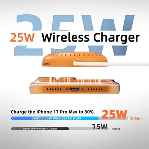 <span class=keywords><strong>Cargador</strong></span> Magnético Inalámbrico de 15W y <span class=keywords><strong>25W</strong></span> con Carga Rápida, Opciones Multicolor, Campo Magnético Fuerte, Puerto Tipo-C para iPhone 17, 16, 15 - Product Image 3