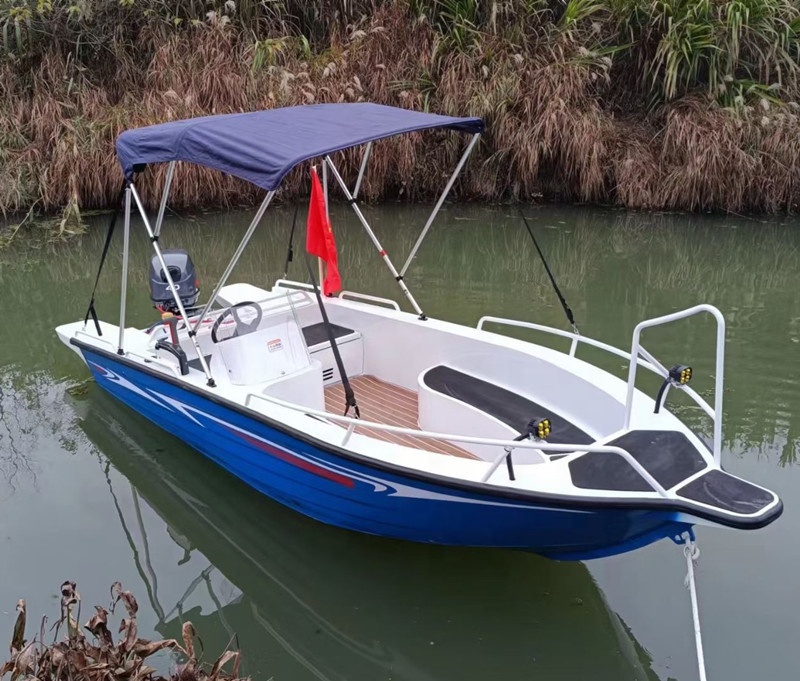 2024 desain baru 420 rekreasi perahu kecepatan kecil dengan mesin tempel 4.2m mewah Yacht 14ft Aluminium Fishing perahu