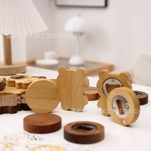 Wooden Bottle <b>Openers</b> Animal Shape Bamboo Magnetic Refrigerator Magnets For Home And Hotel Use - Product Image 4