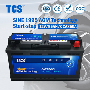 Batería de Coche Tcs 6-QTF-95 12V 95ah, Precio de Fabricante al por Mayor, Batería de Coche Económica con Sistema <span class=keywords><strong>Start</strong></span>-<span class=keywords><strong>Stop</strong></span> - Product Image 1