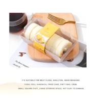 Kotak Kemasan Kue Sushi Sekali Pakai Transparan dengan Jendela untuk Tiramisu, Sandwich, Taco, Dessert, Pie, Roti