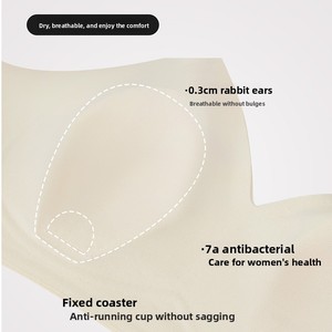 Của phụ nữ liền mạch không dây áo ngực thỏ tai lớn Bust Breathable Jelly Strips Latex cố định ly thoải mái vô hình đồ lót - Product Image 3