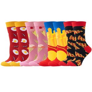 Calcetines Casuales <span class=keywords><strong>de</strong></span> Algodón con Estampado Divertido <span class=keywords><strong>de</strong></span> Patatas Fritas y Huevos, para Hombre y <span class=keywords><strong>Mujer</strong></span>, con Diseño Geométrico - Product Image 1