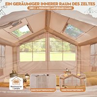 Tente gonflable 4 saisons pour l'été, en tissu Oxford et toile, imperméable, coupe-vent, ouverture automatique rapide pour adultes, camping
