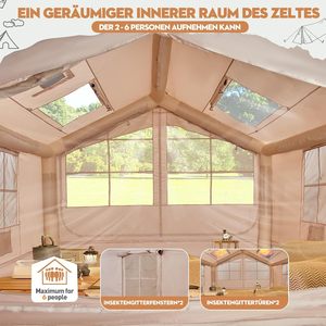 Tente gonflable 4 saisons pour l'été, en tissu Oxford et toile, imperméable, coupe-vent, ouverture automatique rapide pour adultes, <span class=keywords><strong>camping</strong></span> - Product Image 2