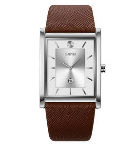 Orologio al Quarzo con Movimento Giapponese, Impermeabile 3ATM, OEM SKMEI 9256 da <span class=keywords><strong>Uomo</strong></span>, Cassa Quadrata, <span class=keywords><strong>Cinturino</strong></span> in <span class=keywords><strong>Pelle</strong></span>, Quadrante da 32mm - Product Image 5