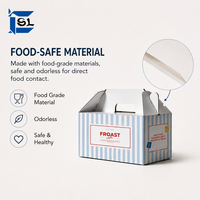 Boîte cadeau de luxe personnalisée pour gâteaux avec poignée pliable, en carton, pour boulangeries et solutions de présentation en magasin.