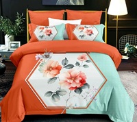 Parure de lit florale imprimée numériquement en 3D pour la maison – Housse de couette en polyester – Ensemble de literie de mariage