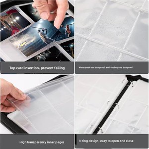Album de cartes Pokémon personnalisé transfrontalier en PU sergé à 9 compartiments, pochette double face avec porte-cartes en papier détachable - Product Image 4