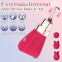 Schmetterlingsförmiger 4-in-1 Vibrator 10 Modi Präziser Klitoris-G-Punkt-Stimulator Mini-Bullet 3 Silikonköpfe USB-Aufladbar Erwachsenen-Sexspielzeug