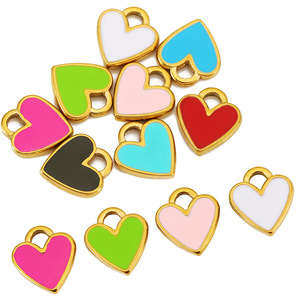 Pendentif Cœur en Acier Inoxydable 11x12mm, Breloque Goutte d'Huile Unilatérale pour Bijoux DIY, Colliers, Bracelets, Accessoires – Vente en Gros - Product Image 4