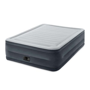 Intex Inflatable Air <b>Mattress</b> Queen Size Flocked Top With Built In <b>Pump</b> For Home Use - Product Image 3