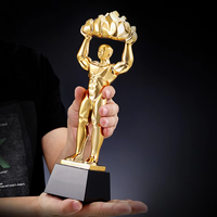Trophée sportif gravé écologique sur mesure en cristal plaqué or JZ-055 pour la beauté Fitness Compétition Strongman Power Giant