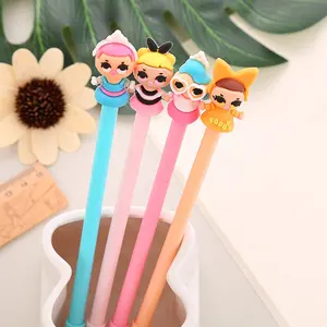 School creative kawaii doll head cartoon cute princess gel pens for girls